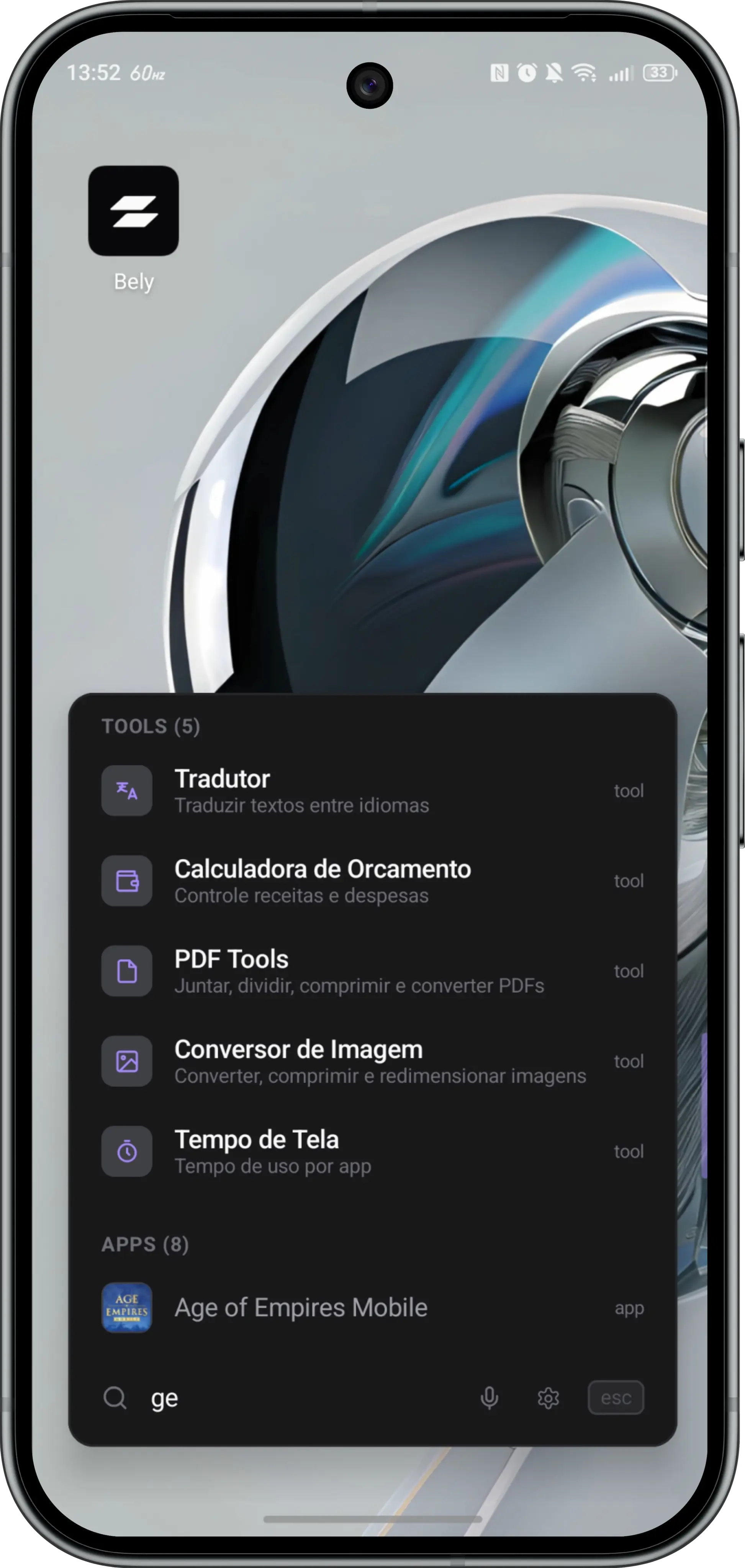 Bely overlay on Android — searching tools over another app